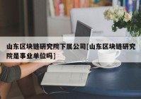 山东区块链研究院下属公司[山东区块链研究院是事业单位吗]