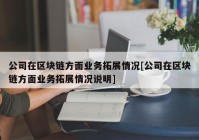 公司在区块链方面业务拓展情况[公司在区块链方面业务拓展情况说明]