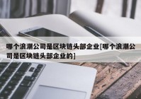 哪个浪潮公司是区块链头部企业[哪个浪潮公司是区块链头部企业的]